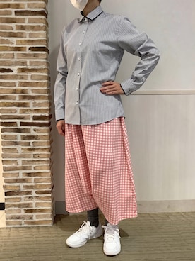 「アイテム（ビジネスシャツ）」を使った、BRICK HOUSE by Tokyo Shirts 静岡マークイズ店さん（レディース・155cm）の秋コーディネート