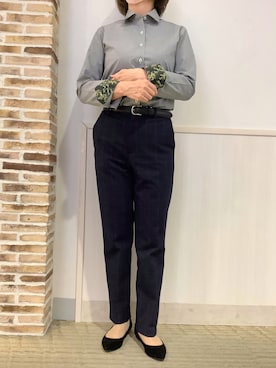 「TOKYO SHIRTS（トウキョウシャツ）のアイテム（ビジネスシャツ）」を使った、BRICK HOUSE by Tokyo Shirts 静岡マークイズ店さん（レディース・155cm）の春コーディネート