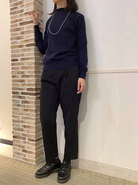 「TOKYO SHIRTS（トウキョウシャツ）のもちもち フリルネック プルオーバー（ニット/セーター）」を使った、BRICK HOUSE by Tokyo Shirts 静岡マークイズ店さん（レディース・167cm）の秋コーディネート