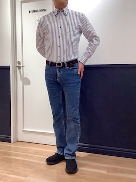 「アイテム（ビジネスシャツ）」を使った、TOKYO SHIRTS 大阪クロスト店さん（メンズ・180cm）の夏コーディネート