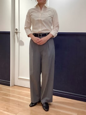 「アイテム（ビジネスシャツ）」を使った、TOKYO SHIRTS 大阪クロスト店さん（レディース・155cm）の夏コーディネート