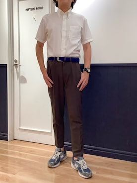 「アイテム（ビジネスシャツ）」を使った、TOKYO SHIRTS 大阪クロスト店さん（メンズ・177cm）の夏コーディネート