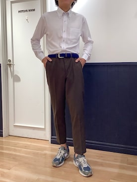 「アイテム（ビジネスシャツ）」を使った、TOKYO SHIRTS 大阪クロスト店さん（メンズ・177cm）の夏コーディネート