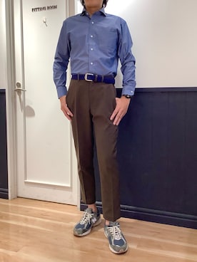 「アイテム（ビジネスシャツ）」を使った、TOKYO SHIRTS 大阪クロスト店さん（メンズ・177cm）の夏コーディネート