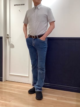 「アイテム（ビジネスシャツ）」を使った、TOKYO SHIRTS 大阪クロスト店さん（メンズ・180cm）の夏コーディネート