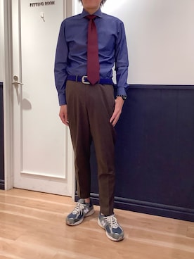 「アイテム（フォーマルスーツ/小物）」を使った、TOKYO SHIRTS 大阪クロスト店さん（メンズ・177cm）の秋コーディネート