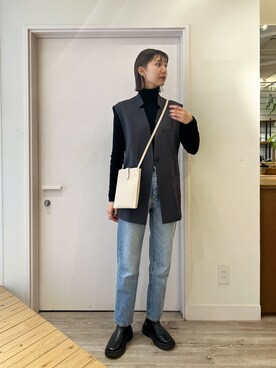 「JOURNAL STANDARD（ジャーナルスタンダード）のアイテム（ベスト）」を使った、Atelier nuuさん（レディース・169cm）の冬コーディネート