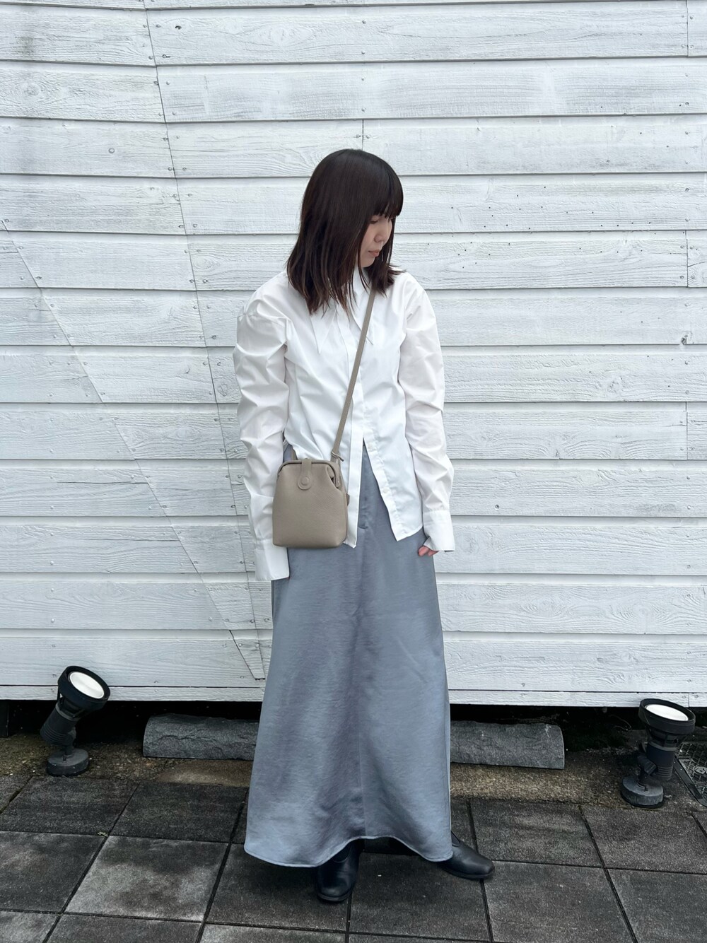 RIM.ARK（リムアーク）の「Lower flare satin SK（スカート