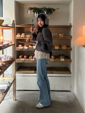 「SOMETHING（サムシング）のアイテム」を使った、fuwa chanさん（レディース・162cm）の春コーディネート