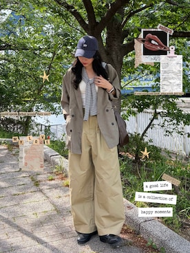 「AMERICAN HOLIC（アメリカンホリック）のアイテム」を使った、fuwa chanさん（レディース・162cm）の春コーディネート