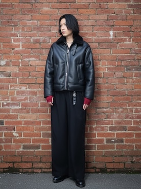 「アイテム（アームカバー）」を使った、suguruさん（メンズ・180cm）の冬コーディネート