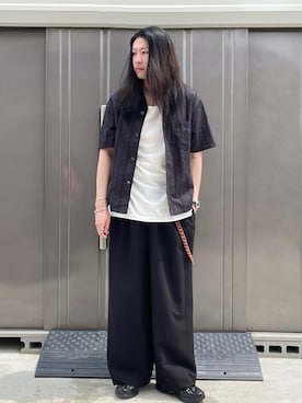 「WYM LIDNM（ウィム バイ リドム）の【WYM LIDNM】EMBROIDERY SHEER SHIRT（シャツ/ブラウス）」を使った、suguruさん（メンズ・180cm・30代）の夏コーディネート
