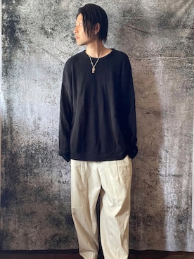 「アイテム（ニット/セーター）」を使った、suguruさん（メンズ・180cm・30代）の秋コーディネート