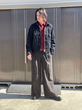 「アイテム（デニムジャケット）」を使った、suguruさん（メンズ・180cm）の秋コーディネート