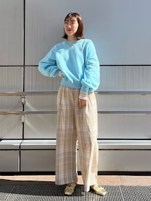 リネン混チェック柄パンツ｜アングリッド（Ungrid）アウトレット公式