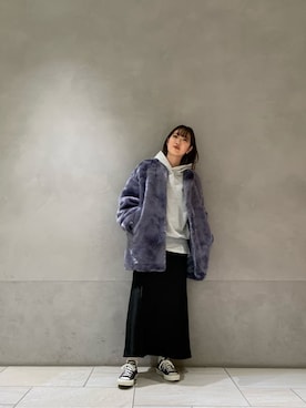 長倉稔里さん（レディース・169cm）の冬コーディネート