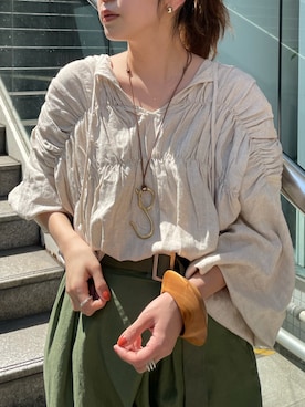 峯村真由さん（レディース・158cm）の春コーディネート