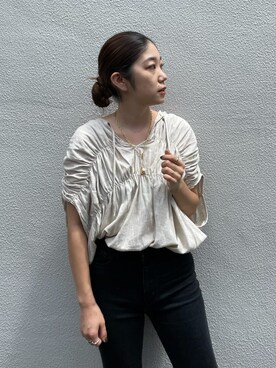 峯村真由さん（レディース・158cm）の夏コーディネート