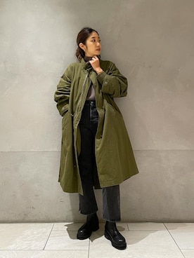 峯村真由さん（レディース・158cm）の秋コーディネート