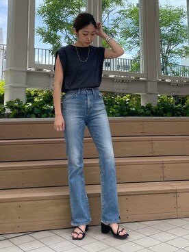 峯村真由さん（レディース・158cm）の夏コーディネート