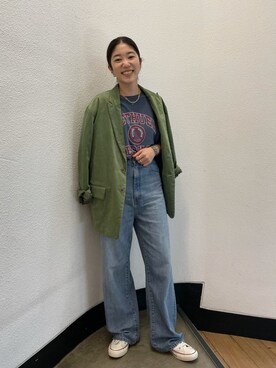峯村真由さん（レディース・158cm）の夏コーディネート