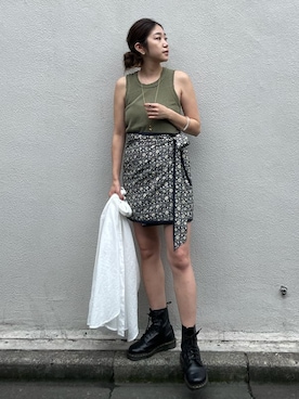 峯村真由さん（レディース・158cm）の夏コーディネート