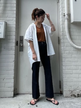 峯村真由さん（レディース・158cm）の夏コーディネート