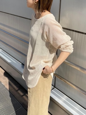 峯村真由さん（レディース・158cm）の春コーディネート