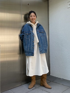 峯村真由さん（レディース・158cm）の秋コーディネート