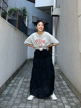峯村真由さん(レディース・158cm)の夏コーディネート
