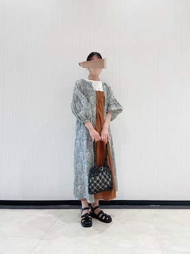「Samansa Mos2 blue（サマンサモスモスブルー）のアイテム（ワンピース、オレンジ系）」を使った、zukikiさん（レディース・160cm）の春コーディネート