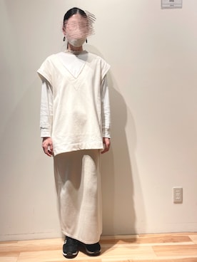 「Samansa Mos2 blue（サマンサモスモスブルー）のアイテム（ベスト）」を使った、zukikiさん（レディース・160cm）の冬コーディネート