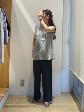 「Te chichi（テチチ）のアイテム（スラックス）」を使った、saki.さん（レディース・157cm）の夏コーディネート