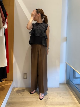 「Te chichi（テチチ）のアイテム（サンダル）」を使った、saki.さん（レディース・157cm）の夏コーディネート
