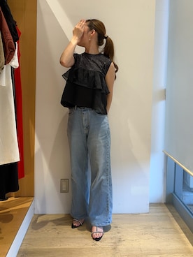 「Te chichi（テチチ）のアイテム（サンダル）」を使った、saki.さん（レディース・157cm）の夏コーディネート