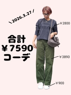 「しまむら（シマムラ）のアイテム」を使った、ちょしさん（レディース・160cm）の春コーディネート