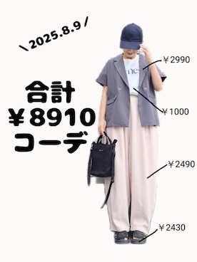 「アイテム（テーラードジャケット）」を使った、ちょしさん（レディース・160cm）の夏コーディネート