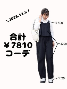 「アイテム（バッグ、ホワイト系）」を使った、ちょしさん（レディース・160cm）の冬コーディネート