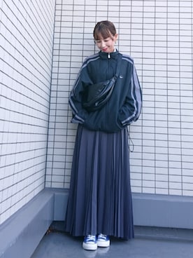 「NIKE（ナイキ）のアイテム（その他アウター）」を使った、ちょしさん（レディース・160cm）の冬コーディネート
