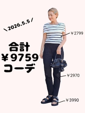 「Dark Angelのアイテム（ニット/セーター、ホワイト系）」を使った、ちょしさん（レディース・160cm）の春コーディネート