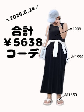 「アイテム（ワンピース/ドレス）」を使った、ちょしさん（レディース・160cm）の夏コーディネート