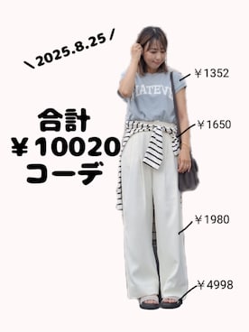 「SESTO（セスト）のアイテム（サンダル）」を使った、ちょしさん（レディース・160cm）の夏コーディネート