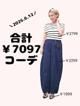 「Dark Angelのアイテム（ニット/セーター、ホワイト系）」を使った、ちょしさん（レディース・160cm）の夏コーディネート