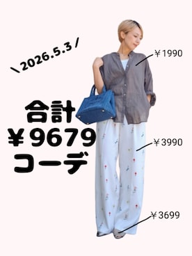 「小花柄」｜ちょしさん（レディース・160cm）の春コーディネート