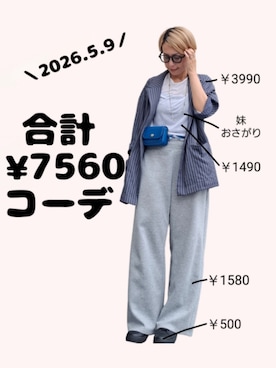 「KOBE LETTUCE（コウベレタス）のアイテム（テーラードジャケット、グレー系）」を使った、ちょしさん（レディース・160cm）の春コーディネート