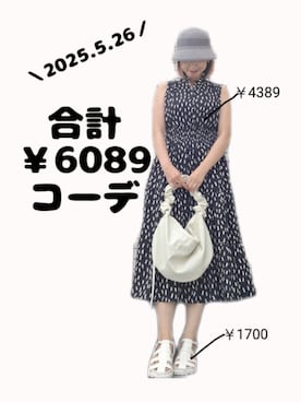 「ハットコーデ」｜「アイテム（ワンピース/ドレス）」を使った、ちょしさん（レディース・160cm）の春コーディネート