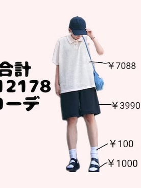 「韓国コーデ」｜「アイテム（サンダル）」を使った、ちょしさん（レディース・160cm）の夏コーディネート