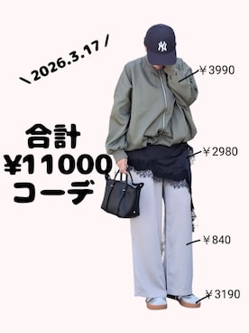 「NEW ERA（ニューエラ）のアイテム（キャップ、ブルー系）」を使った、ちょしさん（レディース・160cm）の春コーディネート