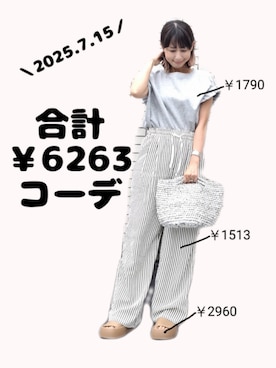 「接触冷感パンツ」｜ちょしさん（レディース・160cm）の夏コーディネート