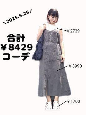 「キャミソールワンピ」｜ちょしさん（レディース・160cm）の春コーディネート